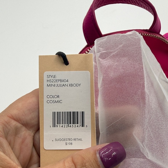 NWT- Rebecca Minkoff- Julian Mini Fuchsia Leather Crossbody - Picture 7 of 10